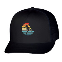 Bouldering T  Shirt Bouldering Silhouette On A Distressed Retro Sunset Trucker Cap | Artistshot