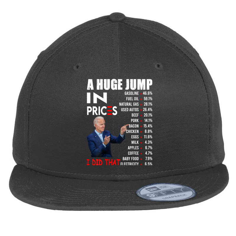 Joe Biden A Huge Jump In Prices I Did That Funny Saying T Shirt Flat Bill Snapback Cap by darelychilcoat1989 | Artistshot