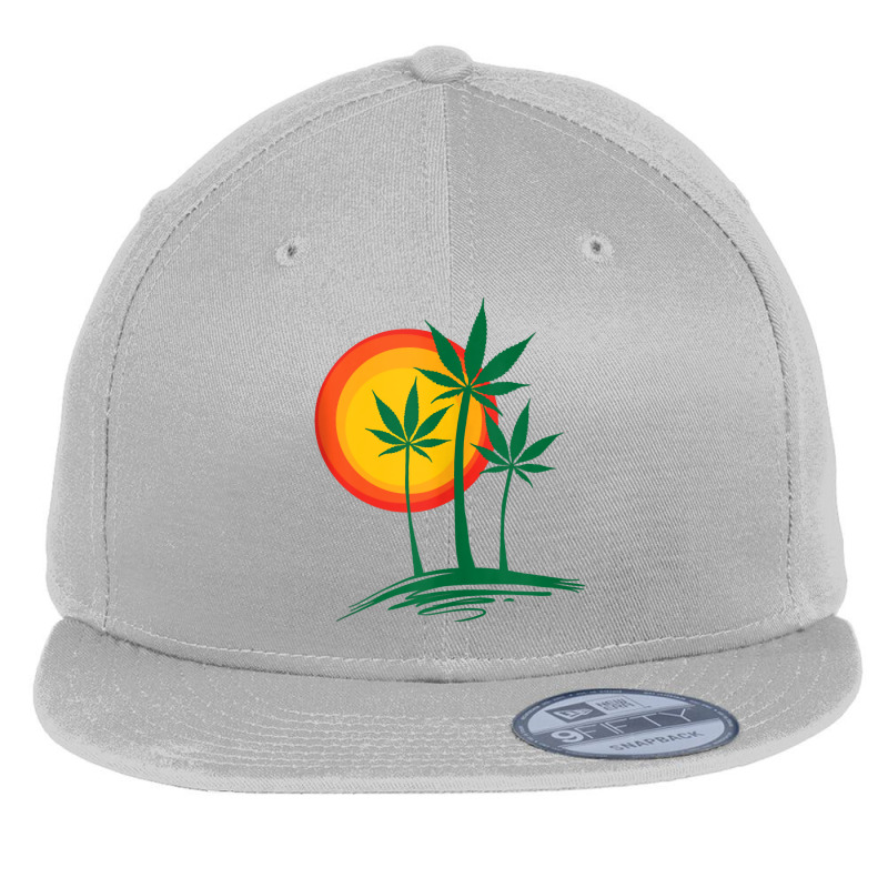 Beautiful Marijuana Weed Palm Tree Paradise Tank Top Flat Bill Snapback Cap by jermonmccline | Artistshot