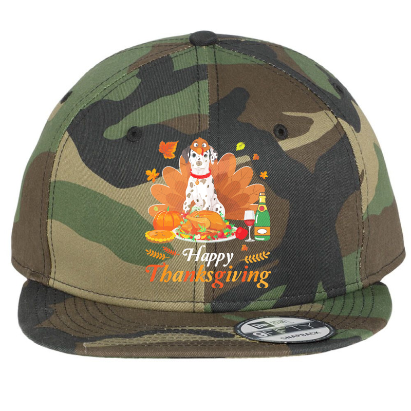 Dalmatian Happy Thanksgiving Christmas T  Shirt Dalmatian Turkey Costu Flat Bill Snapback Cap | Artistshot