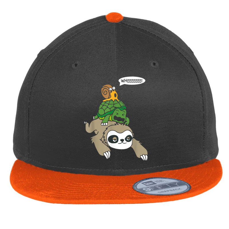 Wheeee! Sloth Turtle Snail Funny Animal Lover Running Tee T Shirt Flat Bill Snapback Cap by jermonmccline | Artistshot