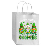 St Patricks Day Hanging With My Gnomies Nurse Stethoscope T Shirt Cub Paper Bag - 8 X 4 1/2 X 10 1/4 | Artistshot