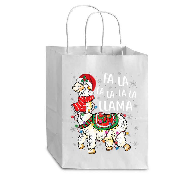 Fa La La Llama Christmas Funny Christmas Llama Xmas Lights 147 Cub Paper Bag - 8 X 4 1/2 X 10 1/4 | Artistshot