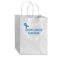 Colon Cancer T  Shirt Colon Cancer Survivor T  Shirt Cub Paper Bag - 8 X 4 1/2 X 10 1/4 | Artistshot