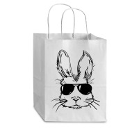 Bunny Face With Sunglasses Easter Day For Boys Men Kids Cub Paper Bag - 8 X 4 1/2 X 10 1/4 | Artistshot