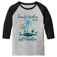 Family Vacation 2022 Retro Sunset Lost Paradise Beach Tank Top Youth 3/4 Sleeve | Artistshot