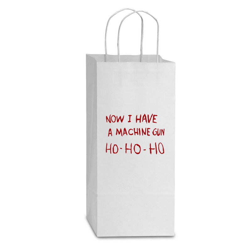 Now I Have A Machine Gun Ho Ho Ho Sweatshirt Double Wine Paper Bag - 6 1/2 X 3 1/2 X 12 3/8 | Artistshot