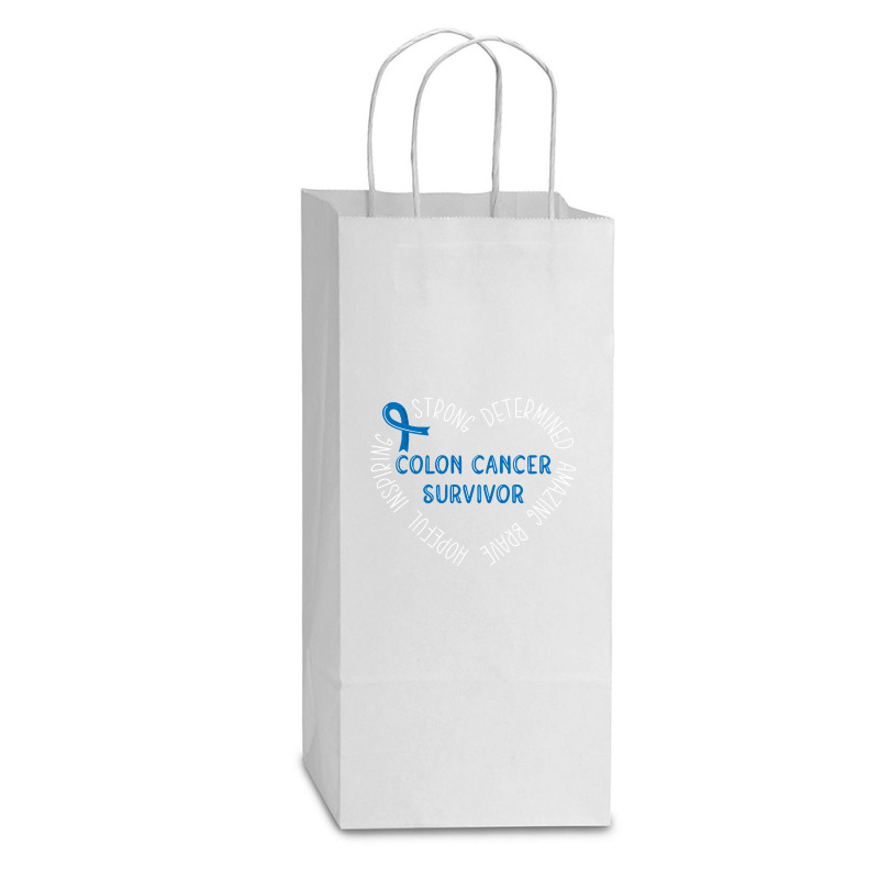 Colon Cancer T  Shirt Colon Cancer Survivor T  Shirt Double Wine Paper Bag - 6 1/2 X 3 1/2 X 12 3/8 | Artistshot