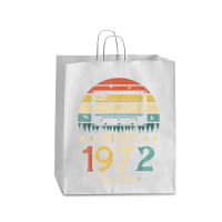 Vintage 1972 Retro Cassette 1972 50th Birthday 50 Years Old T Shirt Queen Paper Bag - 16 X 6 X 19 1/4 | Artistshot