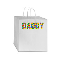 Daddy Brick Builder Funny Blocks Master Builder Star Paper Bag - 13 X 7 X 13 | Artistshot