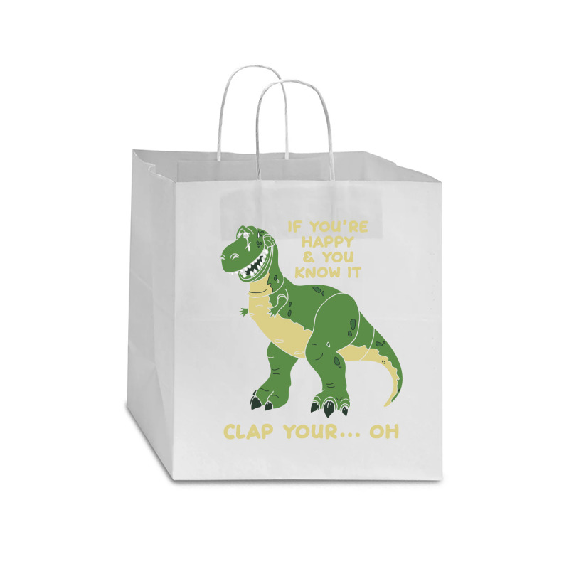 Clap Your Hands Dinosaur Star Paper Bag - 13 X 7 X 13 | Artistshot