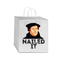 Martin Luther Nailed It Reformation Funny Gift Protestant T Shirt Star Paper Bag - 13 X 7 X 13 | Artistshot