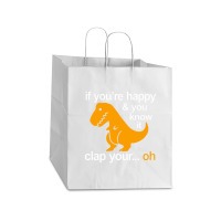 T Rex Clap Your Hands Classic Take Out Paper Bag - 14 X 10 X 15 1/2 | Artistshot