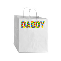 Daddy Brick Builder Funny Blocks Master Builder Take Out Paper Bag - 14 X 10 X 15 1/2 | Artistshot