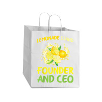 Lemonade Stand Founder And Ceo Lemon Juice Boss T Shirt Take Out Paper Bag - 14 X 10 X 15 1/2 | Artistshot