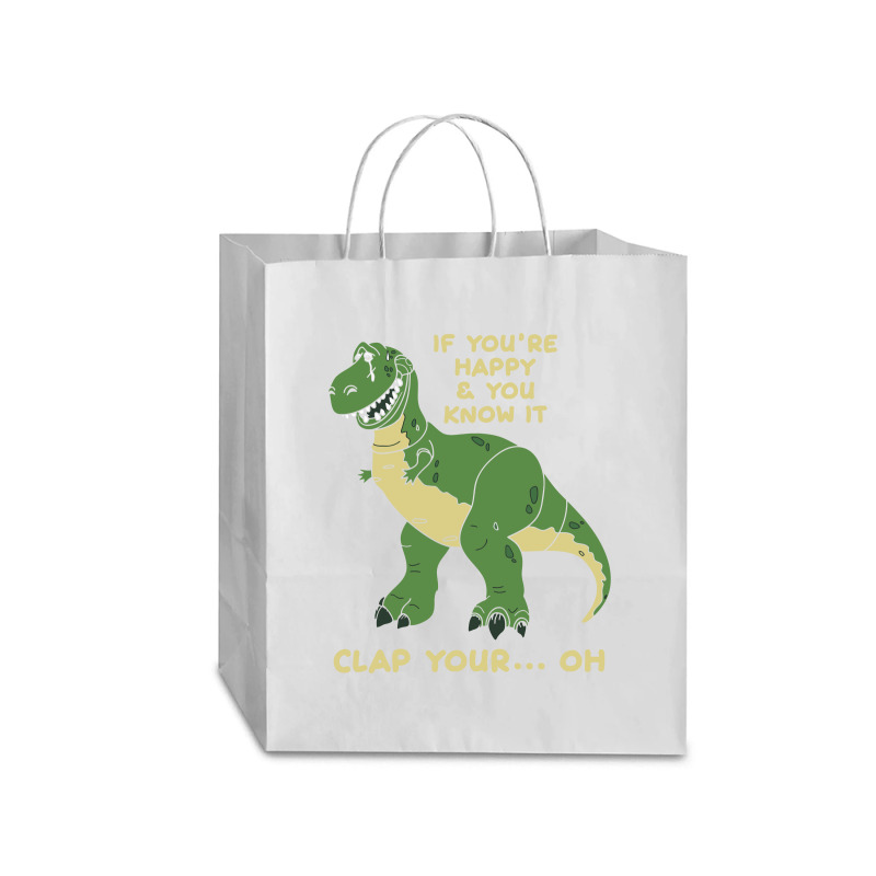 Clap Your Hands Dinosaur Traveler Paper Bag -13 X 6 X 15 3/4 | Artistshot