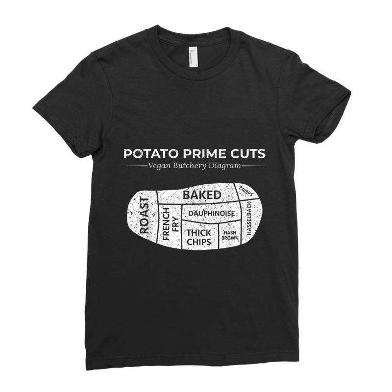 Potato Prime Cuts Funny Vegan Ladies Fitted T-Shirt by LemonJack | Artistshot