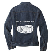 Potato Prime Cuts Funny Vegan Ladies Denim Jacket | Artistshot