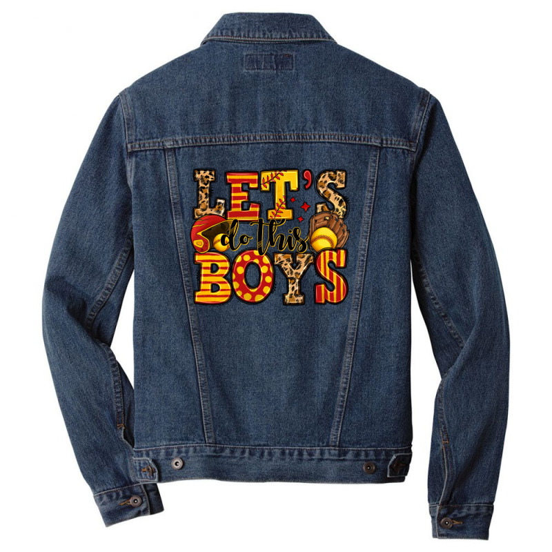 Let's Do This Boys Softball Men Denim Jacket | Artistshot