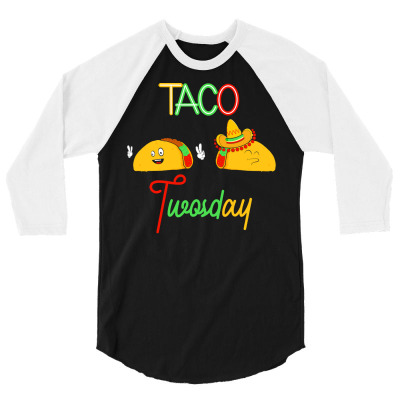 Food Lovers T  Shirt Taco Time T  Shirt 3/4 Sleeve Shirt Designed By Pitifulhere