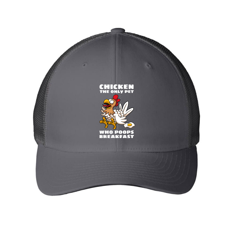 Chicken Chick The Only Pet Who Poops Breakfast Fried Egg Humor 224 Roo Mesh cap by offensejuggler | Artistshot