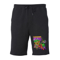 Mardi Gras Louisiana Map Fleece Short | Artistshot