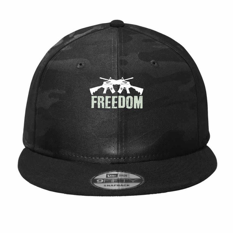 Independence Day T  Shirt Freedom Crossed M4 A1 Machine Guns For Veter Camo Snapback | Artistshot