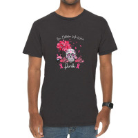 In October We Wear Pink Sugar Skull Moon Breast Cancer Vintage T-shirt | Artistshot