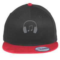 Headphones With Music Note Flat Bill Snapback Cap | Artistshot