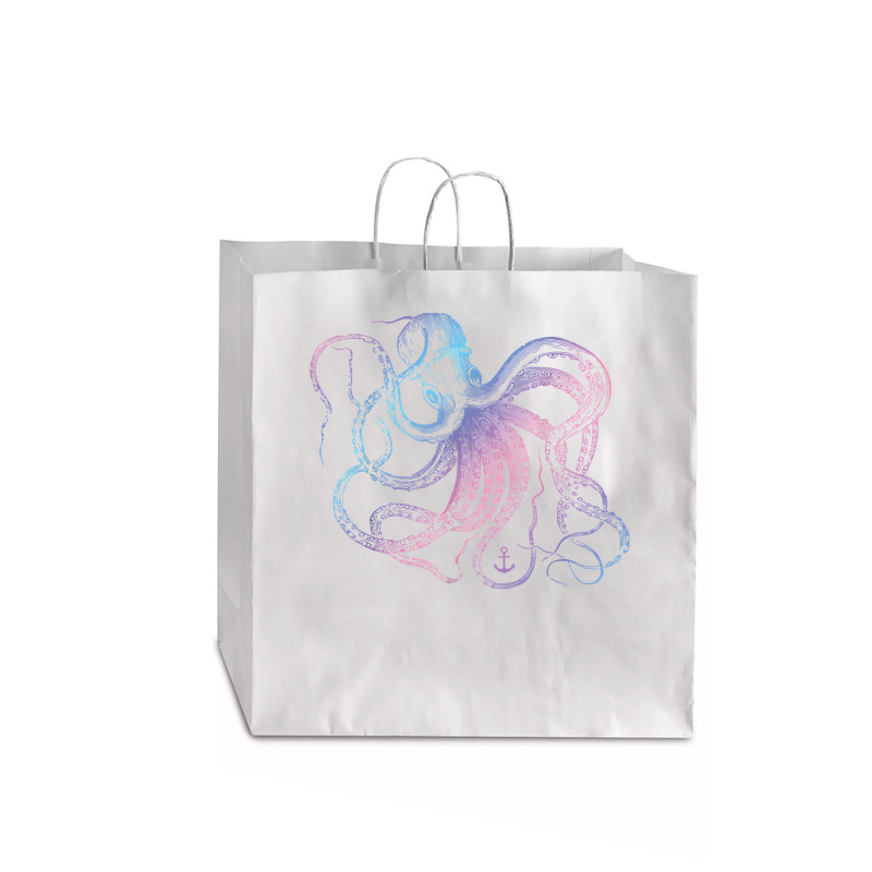 Octopus Shirt Cool Vintage Marine Biologist Ocean Sea Life 1 T Shirt Jumbo Paper Bag - 18 X 7 X 18 3/4 | Artistshot