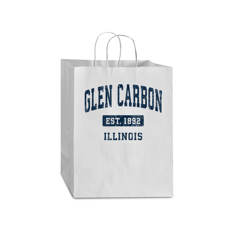 Glen Carbon Illinois Il Vintage Athletic Sports Design T Shirt Mart Paper Bag -13 X 7 X 17 | Artistshot