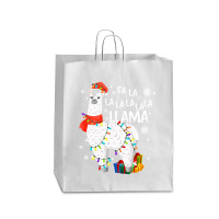 Fa La La Llama Christmas Santa Hat Llama Lover Merry Xmas 68 Queen Paper Bag - 16 X 6 X 19 1/4 | Artistshot