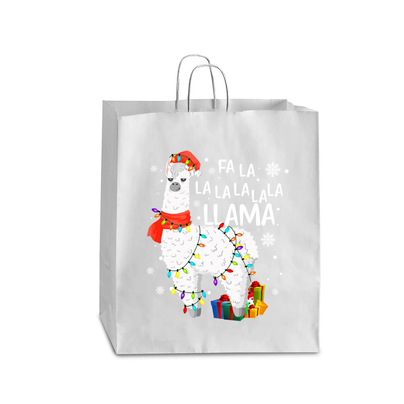 Fa La La Llama Christmas Santa Hat Llama Lover Merry Xmas 68 Queen Paper Bag - 16 X 6 X 19 1/4 | Artistshot