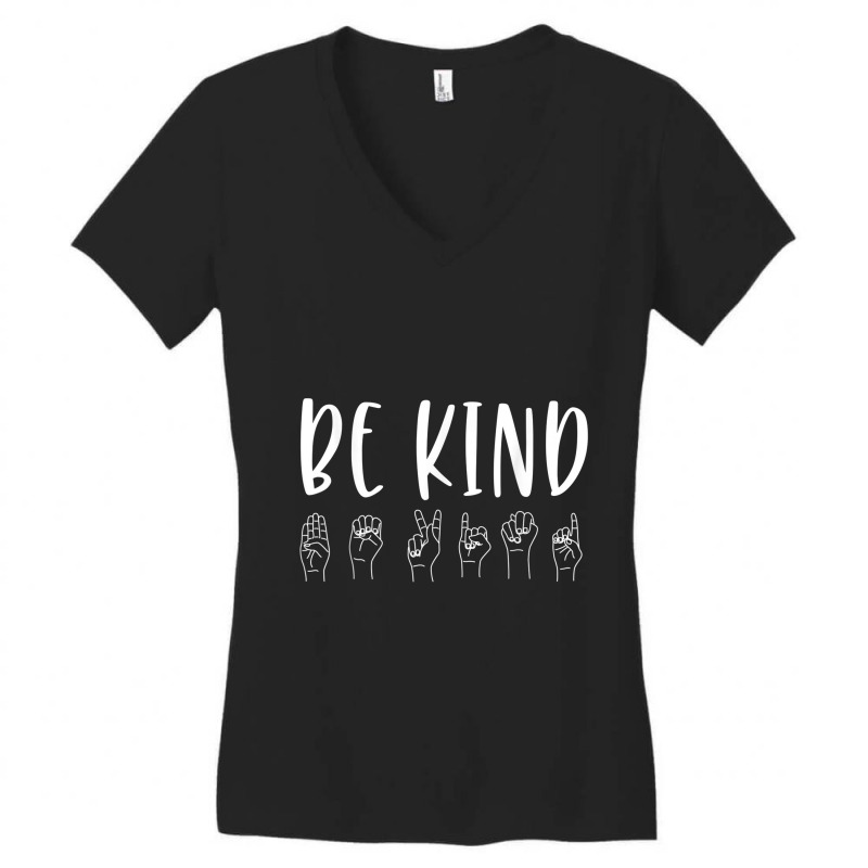 Stop Bullying Kindness Matters Be Kind Sign Language Women's V-Neck T-Shirt by Vivu991 | Artistshot