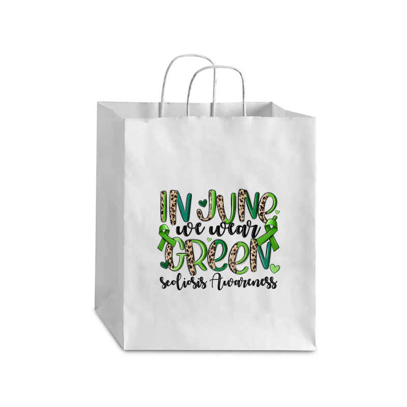 In June We Wear Green Scoliosis Awareness Debie Paper Bag - 10 X 5 X 13 | Artistshot