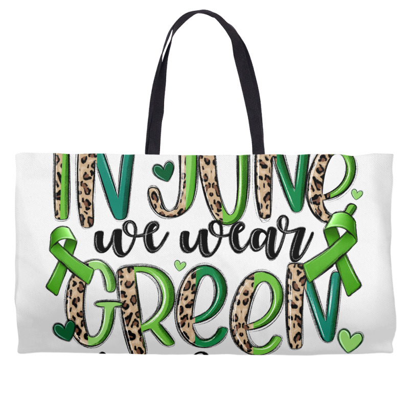 In June We Wear Green Scoliosis Awareness Weekender Totes | Artistshot