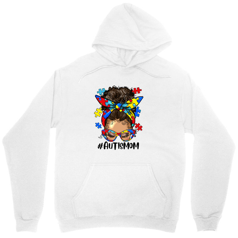 Afro Messy Bun Light Skin Autism Mom Unisex Hoodie | Artistshot