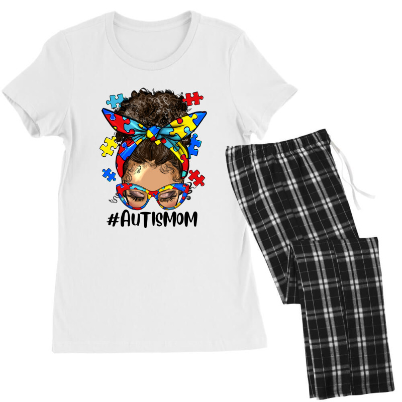 Afro Messy Bun Light Skin Autism Mom Women's Pajamas Set by HRA Design Shop | Artistshot