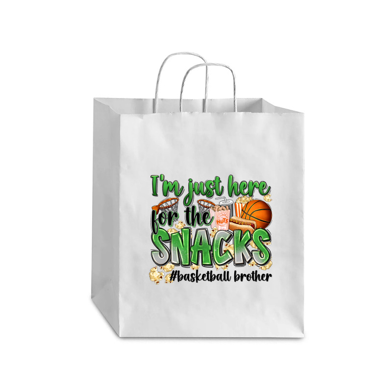 I'm Just Here For The Snacks #basketball Brother Debie Paper Bag - 10 X 5 X 13 | Artistshot