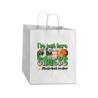 I'm Just Here For The Snacks #basketball Brother Take Out Paper Bag - 14 X 10 X 15 1/2 | Artistshot