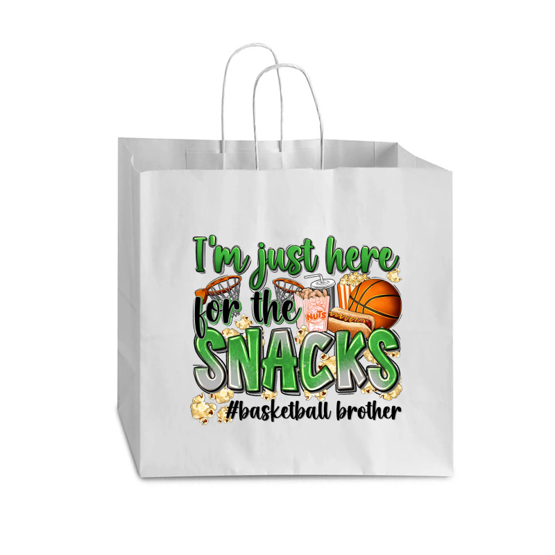 I'm Just Here For The Snacks #basketball Brother Vogue Paper Bag - 16 X 6 X 12 | Artistshot