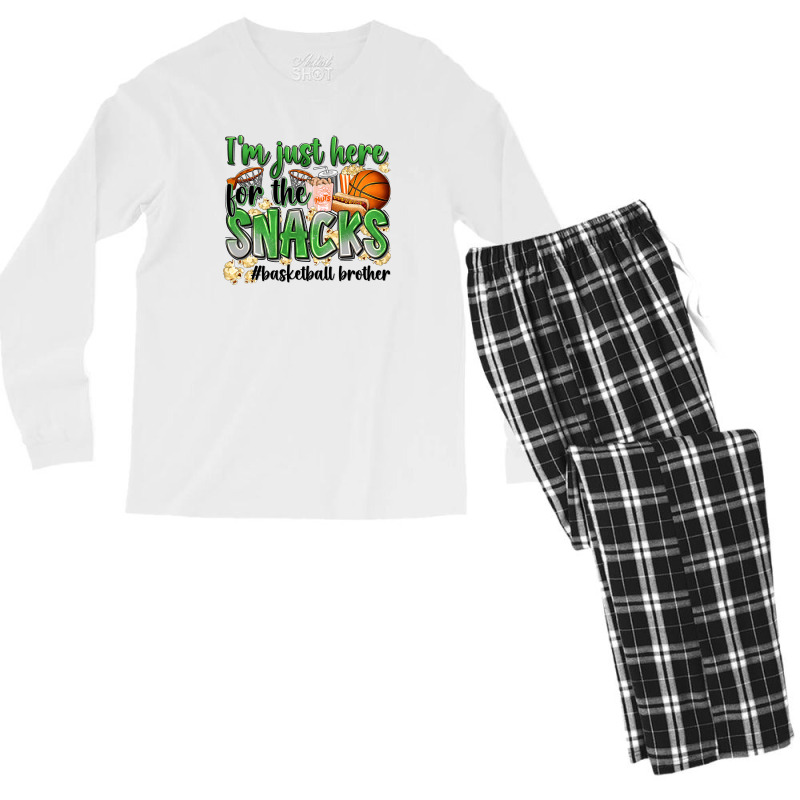 I'm Just Here For The Snacks #basketball Brother Men's Long Sleeve Pajama Set | Artistshot