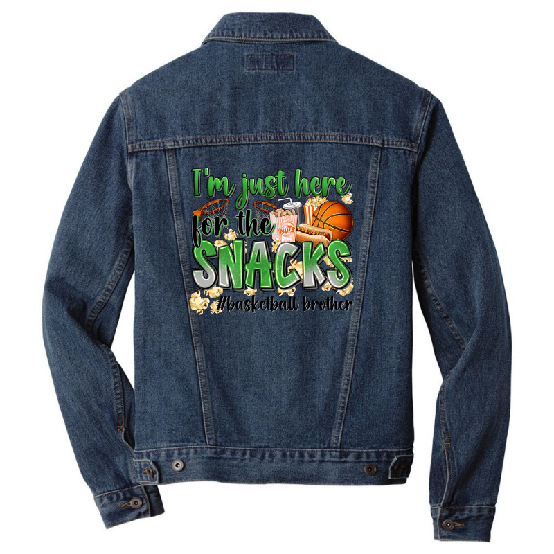 I'm Just Here For The Snacks #basketball Brother Men Denim Jacket | Artistshot