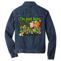 Im Just Here For The Snacks Basketball Brother Men Denim Jacket | Artistshot