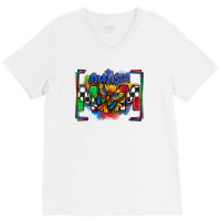 Autism Mom Checkered Flag V-neck Tee | Artistshot