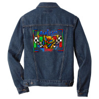 Autism Mom Checkered Flag Men Denim Jacket | Artistshot