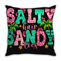 Salty Hair Sandy Toes Throw Pillow | Artistshot