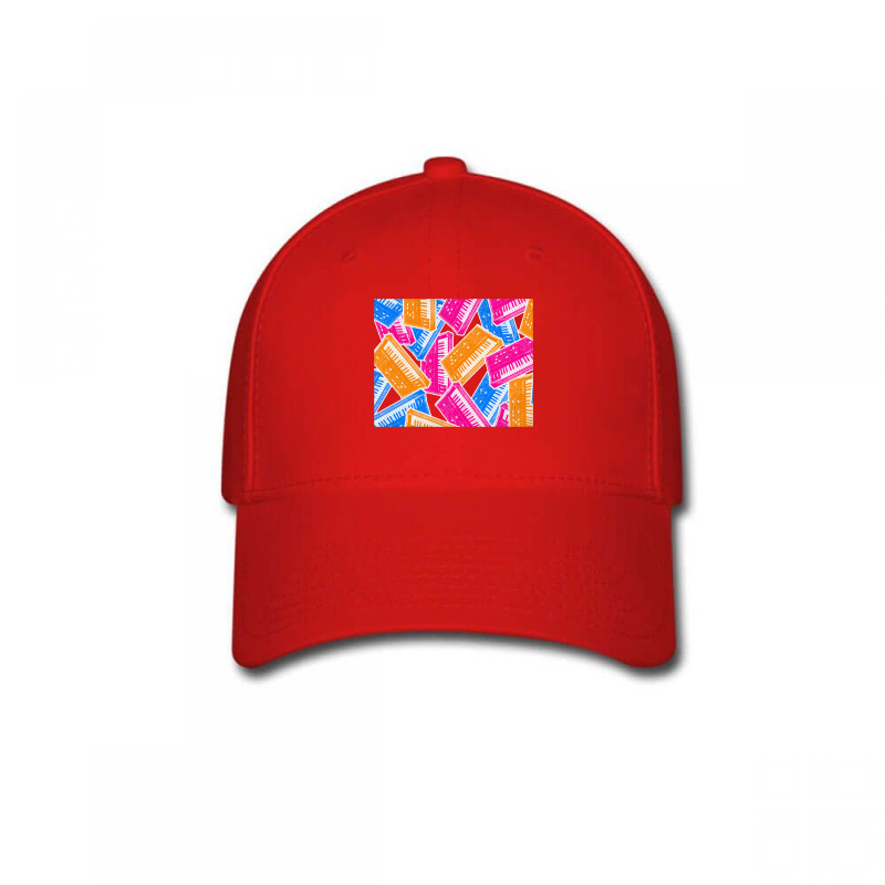 Analog Synthesizer Repeat Pattern Collage Artwork Design Baseball Cap | Artistshot