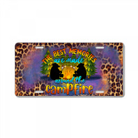 The Best Memories Are Made Around The Campfire Camping License Plate License Plate | Artistshot