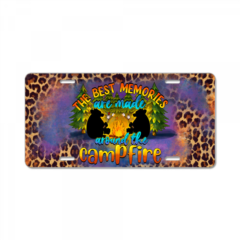 The Best Memories Are Made Around The Campfire Camping License Plate License Plate | Artistshot